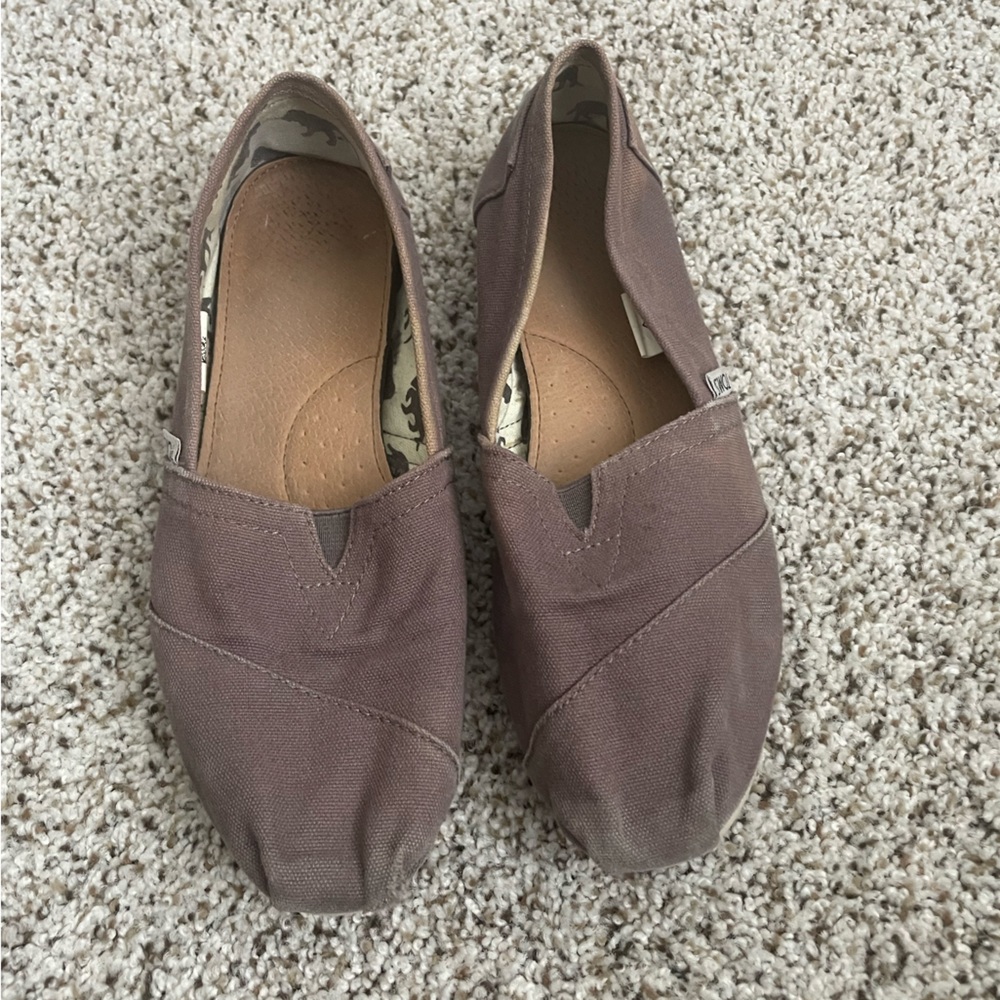Gray Toms Slip-Ons